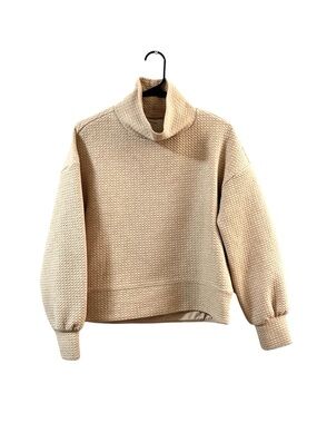 CALIA by Carrie Underwood Cozy Cream Textured Funnel Neck Sweater